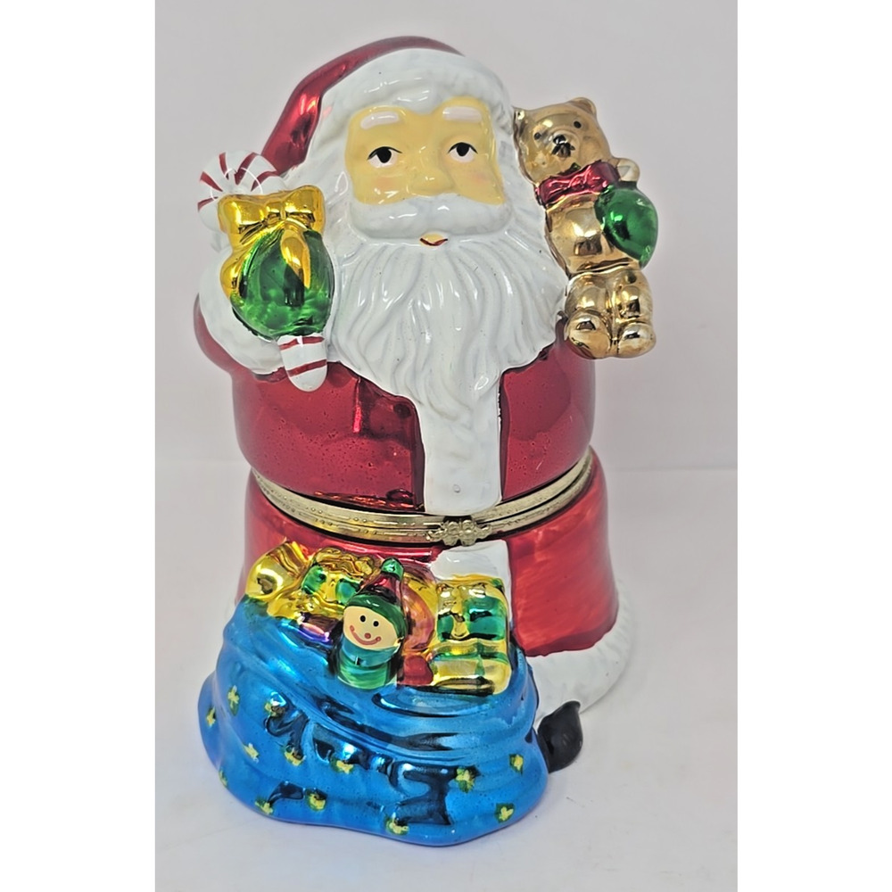Mr Christmas Santa Animated Musical Hinged Music Box Figure Children Dog Tree